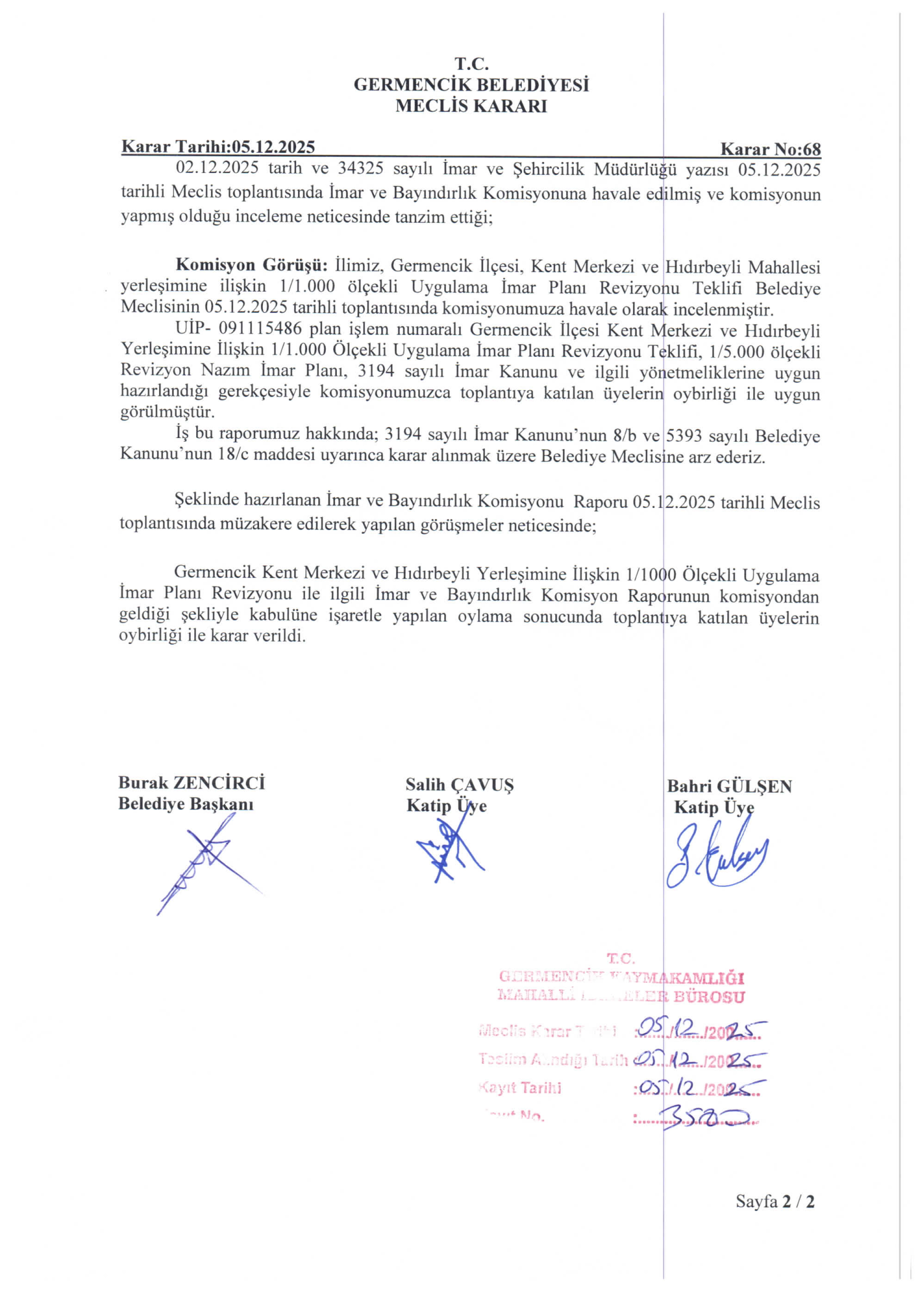 Germencik 1/1000 ölçekli uygulama imar planı revizyonu